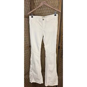 Free People White Flare Lace Jeans sz W26
